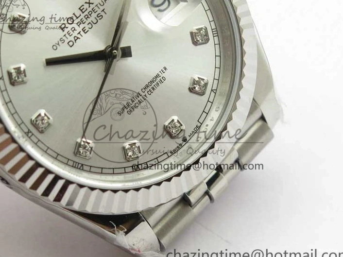 MiroTime 0327 DateJust 41MM 126334 904L SS VRF 1:1 Best Edition Silver Dial Crystals Markers on SS Jubilee Bracelet A FashionForward 2907